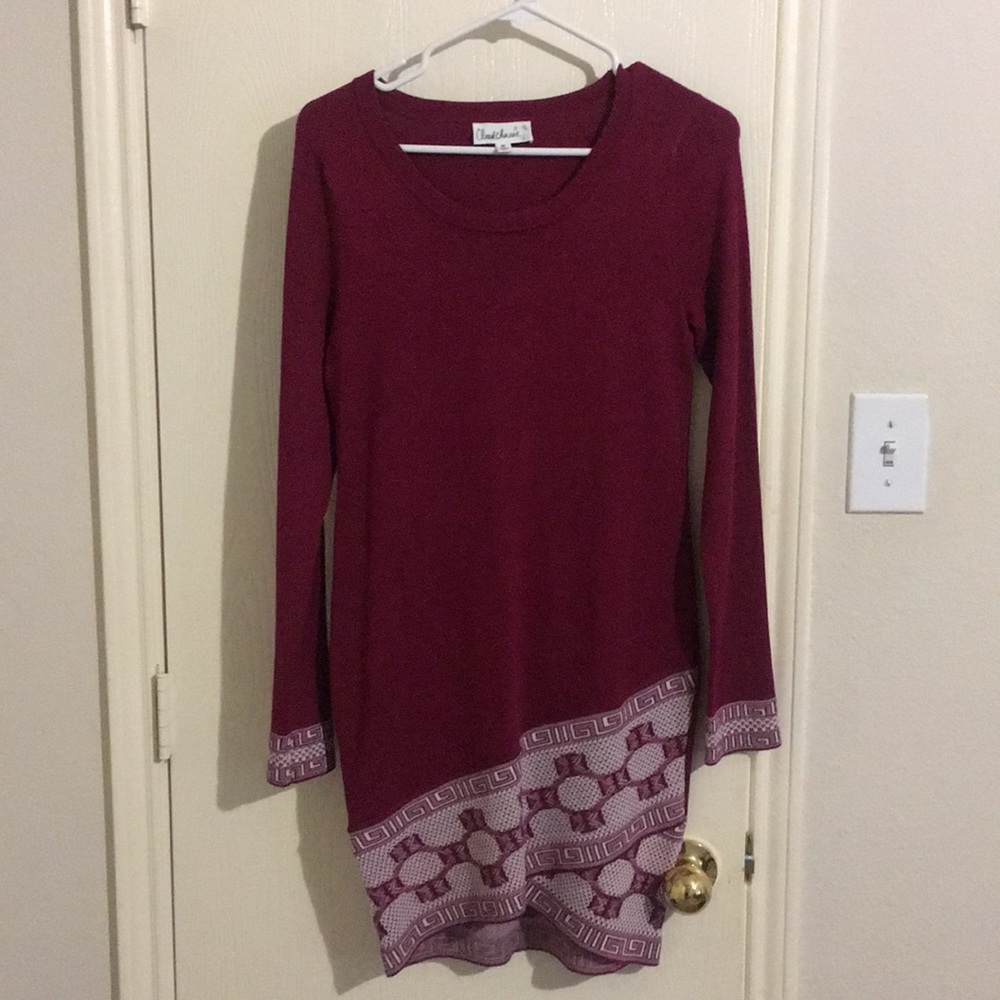 Maroon sweater dress